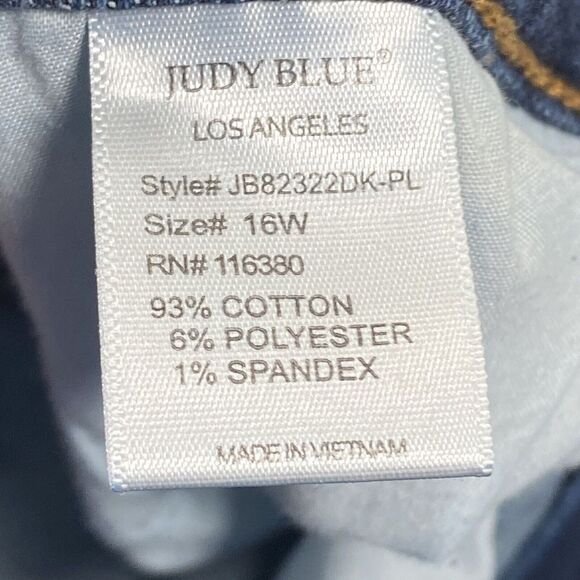 Judy Blue Jeans Womens Size 16W Slim Fit JB82322DK-PL Blue Stretch Flex Denim - Picture 6 of 7